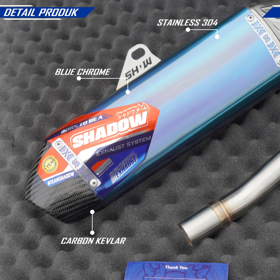 KNALPOT POSEIDON BLUE ALA TITANIUM KLX150 CRF150 WR155 SHADOW EXHAUST SYSTEM