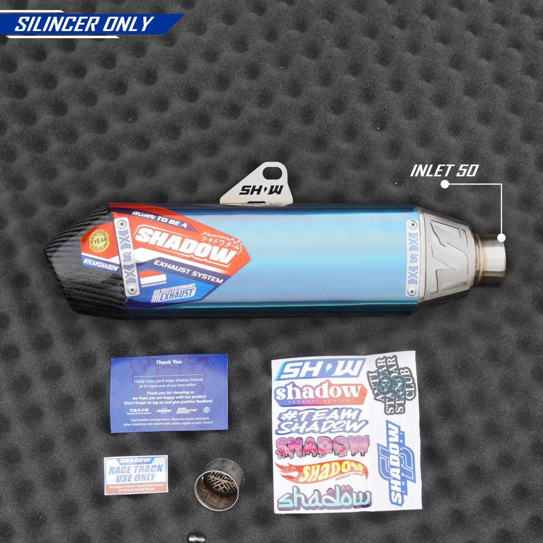 KNALPOT POSEIDON BLUE KLX150 CRF150 WR155 SHADOW EXHAUST SYSTEM