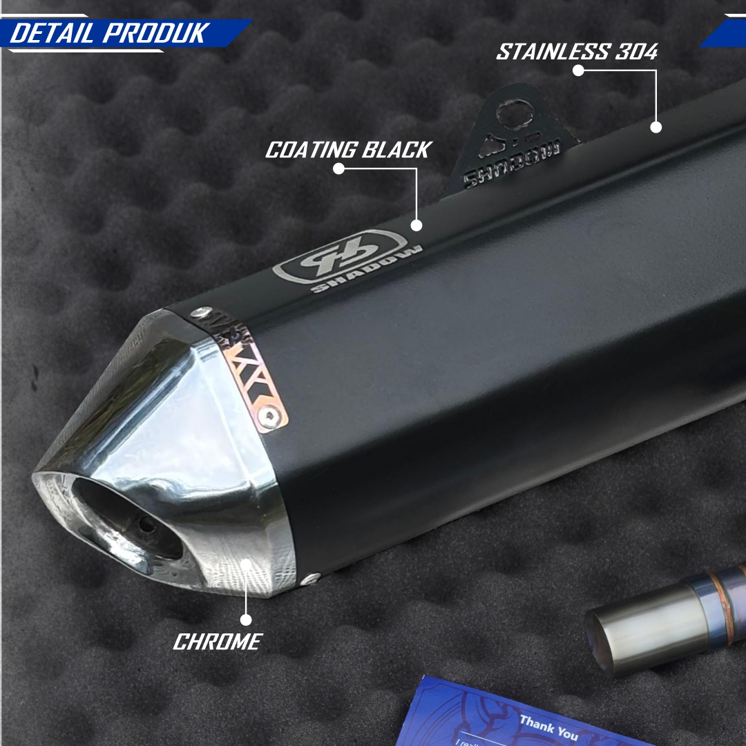 KNALPOT KATEMI BLACK ALA TITANIUM KLX150 CRF150 WR155 SHADOW EXHAUST SYSTEM