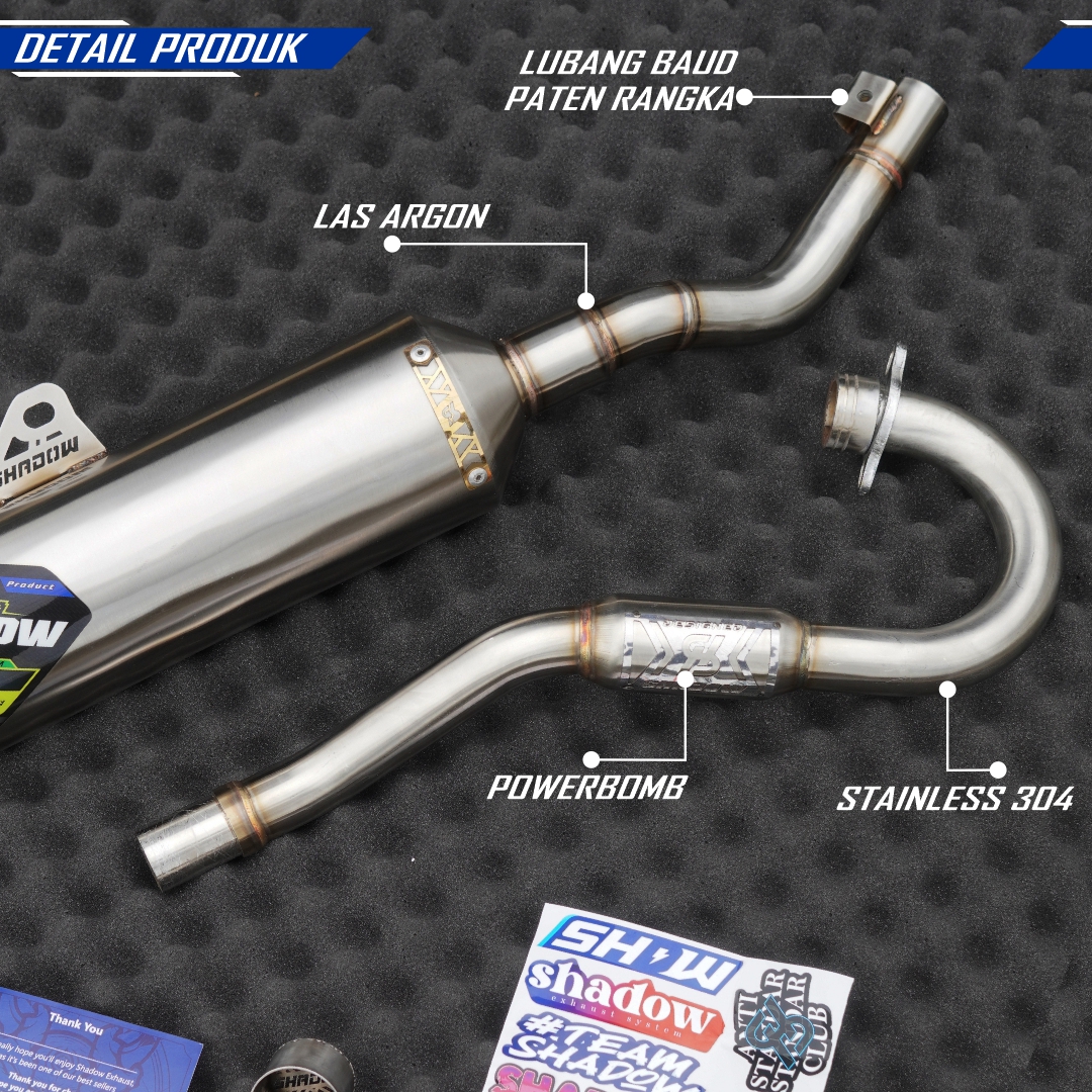 KNALPOT ROCK V1 KLX150 CRF150 WR155 SHADOW EXHAUST SYSTEM